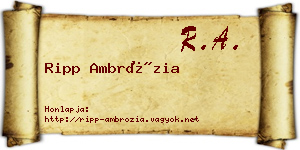Ripp Ambrózia névjegykártya